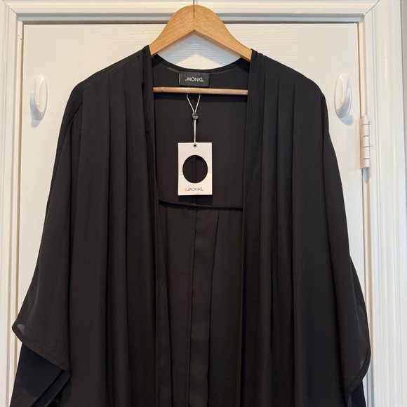 NWT Mini Chiffon Kimono Women’s One Size Black Sheer Duster Goth Grunge Cover Up - Picture 3 of 6